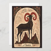 Flachkarte - Aries Celestial Zodiac Art Feiertagskarte (Vorne/Hinten)