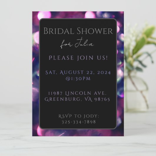 Flachkarte, Berry Sparkle Dark (Stehend Vorderseite)