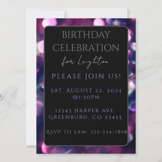 Flachkarte, Berry Sparkle Dark (Vorderseite)