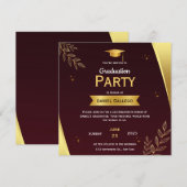 Flachkarte der Red and Gold Graduation Party (Vorne/Hinten)