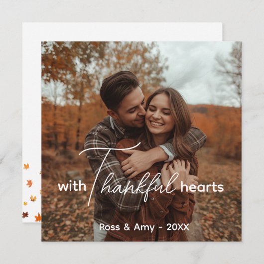 Flachkarte, elegante, benutzerdefinierte Buchstabe Dankeskarte (Vorne/Hinten)