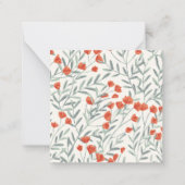 FLACHKARTE : FLORAL : KLEINE ROTE BLUME MITTEILUNGSKARTE (Vorderseite)