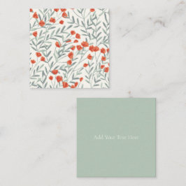 FLACHKARTE : FLORAL : KLEINE ROTE BLUME MITTEILUNGSKARTE