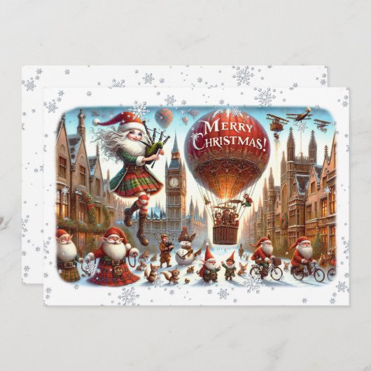 Flachkarte Frohe Weihnachten 2020(ElfSanta) (Vorne/Hinten)