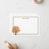 Flachkarte Herbst Mitteilungskarte (Vorderseite/Rückseite Beispiel)