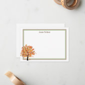 Flachkarte Herbst Mitteilungskarte (Vorderseite/Rückseite Beispiel)