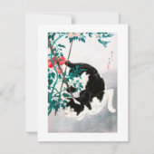 FLACHKARTE : JAPANISCHE WOODBLOCK : KATZE MIT Toma (Vorderseite)