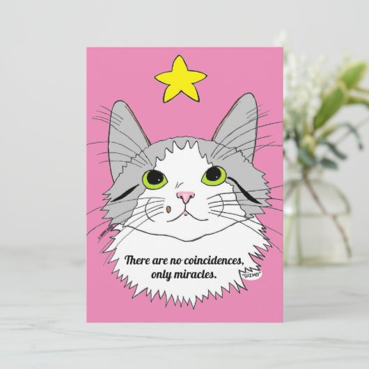 Flachkarte Keine Zufälle, nur Wunder Kat Gizmo (Stehend Vorderseite)