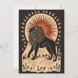 Flachkarte - Leo Celestial Zodiac Art Feiertagskarte