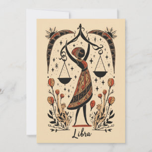 Flachkarte - Libra Celestial Zodiac Art Feiertagskarte