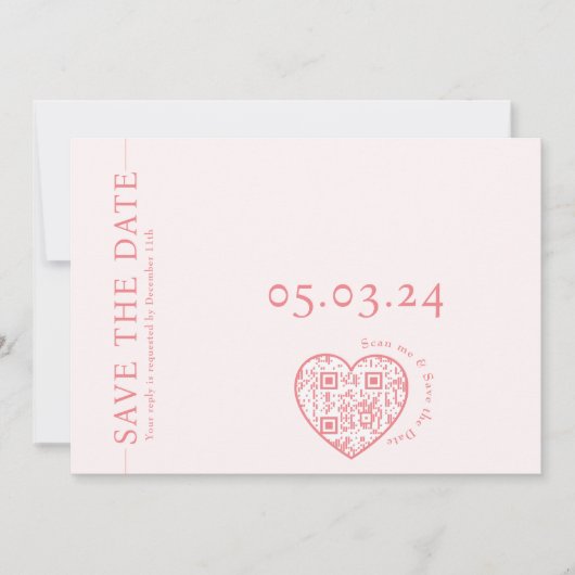 Flachkarte mit Herzform QR-Code Ankündigung (Vorderseite)