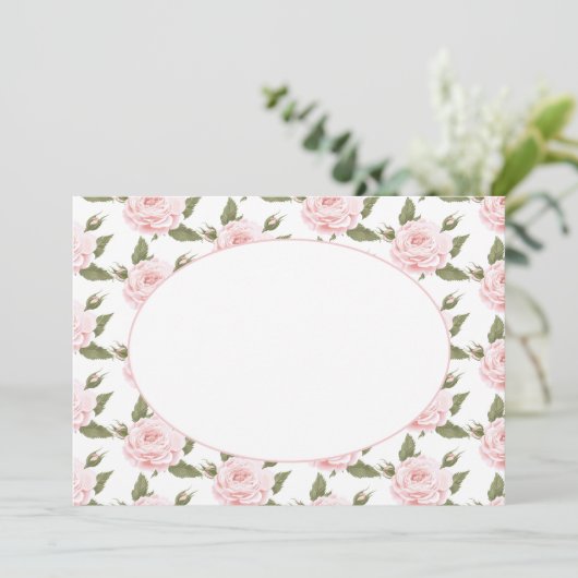 Flachkarte oder Vintage Rosen einladen Einladung (Stehend Vorderseite)