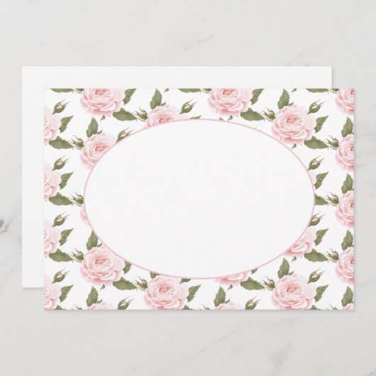 Flachkarte oder Vintage Rosen einladen Einladung (Vorne/Hinten)