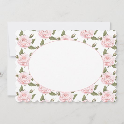 Flachkarte oder Vintage Rosen einladen Einladung (Vorderseite)