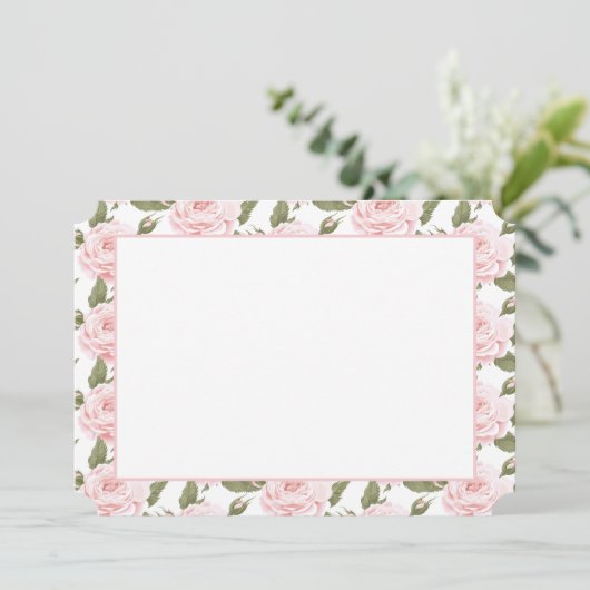 Flachkarte oder Vintage Rosen einladen Einladung (Stehend Vorderseite)