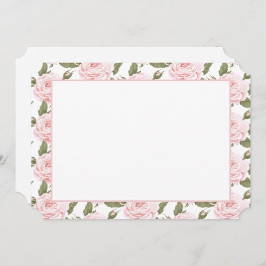 Flachkarte oder Vintage Rosen einladen Einladung (Vorne/Hinten)