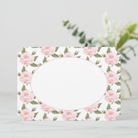 Flachkarte oder Vintage Rosen einladen Einladung (Stehend Vorderseite)