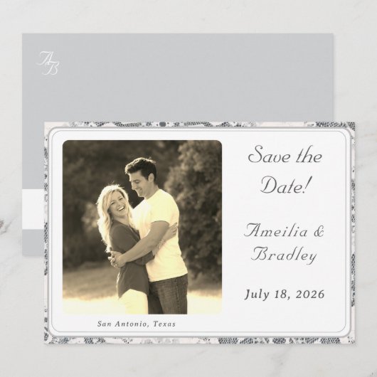Flachkarte Save the Date (Vorne/Hinten)
