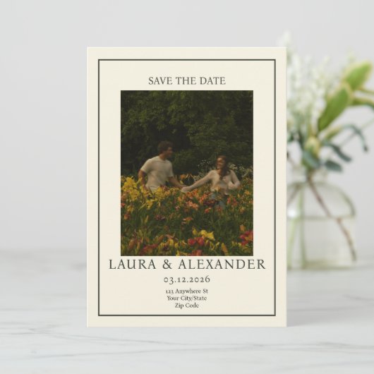 Flachkarte Save the Date (Stehend Vorderseite)