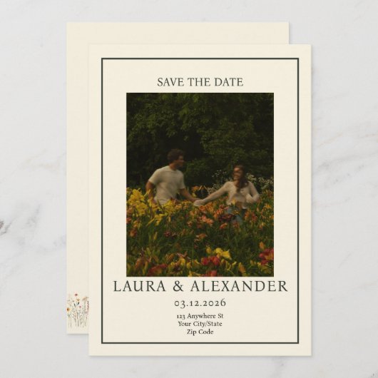 Flachkarte Save the Date (Vorne/Hinten)