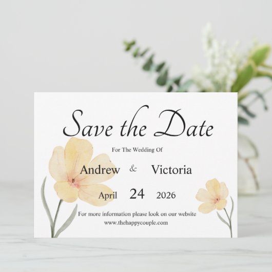 Flachkarte Save the Date (Stehend Vorderseite)