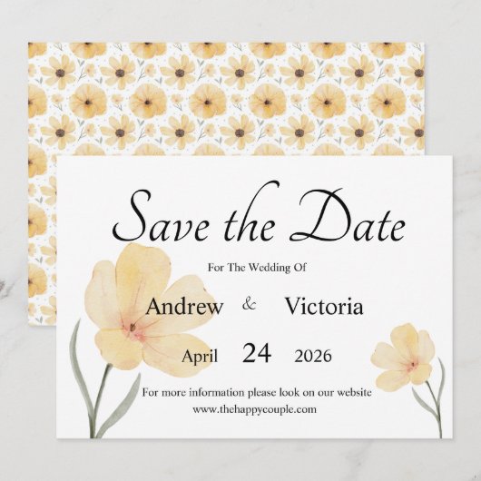 Flachkarte Save the Date (Vorne/Hinten)