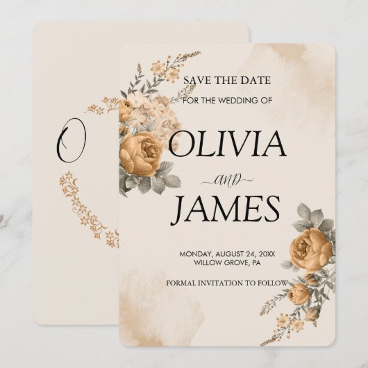 Flachkarte Save the Date (Vorne/Hinten)