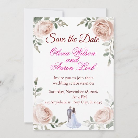 Flachkarte Save the Date (Vorderseite)