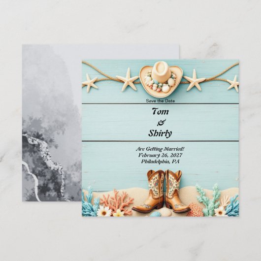 Flachkarte Save the Date (Vorne/Hinten)