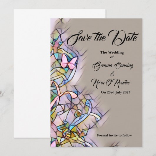 Flachkarte Save the Date (Vorne/Hinten)