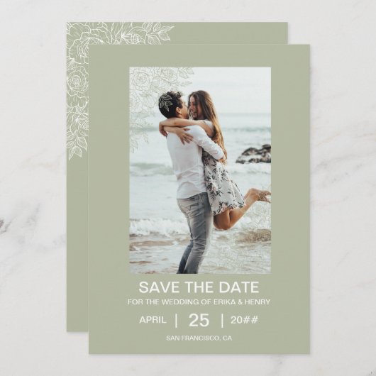 Flachkarte Save the Date (Vorne/Hinten)