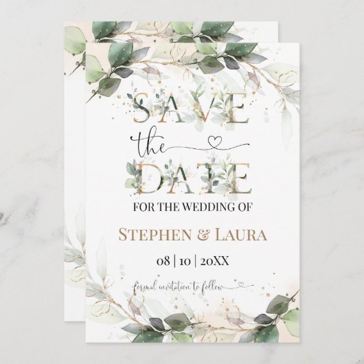 Flachkarte Save the Date (Vorne/Hinten)