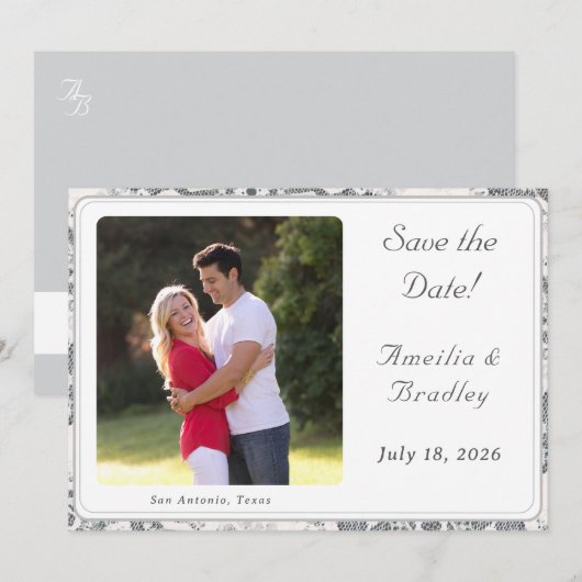Flachkarte Save the Date (Vorne/Hinten)