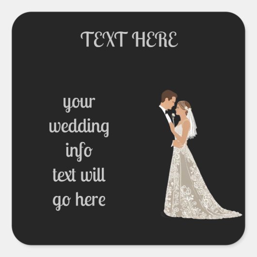 Flachkarte Save the Date Quadratischer Aufkleber (Vorderseite)