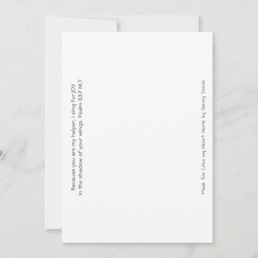 Flachkarte Sonnenschein Joypferd Pferd Dankeskarte (Rückseite)