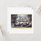 FLACHKARTE : VINTAGE CHRISTMAS : Zentralpark Karte (Vorderseite/Rückseite Beispiel)