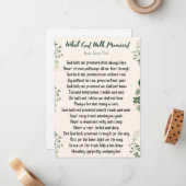 Flachkarte Was Gott versprochen hat Mitteilungskarte (Vorderseite/Rückseite Beispiel)