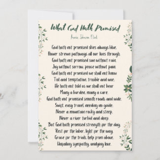 Flachkarte Was Gott versprochen hat Mitteilungskarte