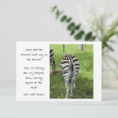 Flachkarte - Zebras-Hintern wird bald zum Laufen Dankeskarte (Stehend Vorderseite)