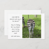 Flachkarte - Zebras-Hintern wird bald zum Laufen Dankeskarte (Vorne/Hinten)