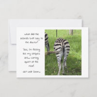 Flachkarte - Zebras-Hintern wird bald zum Laufen