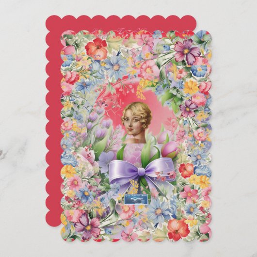 Flachkarten 11 Rot (Cameo Garden) RFPMDesign ©️ 20 Einladung (Vorne/Hinten)