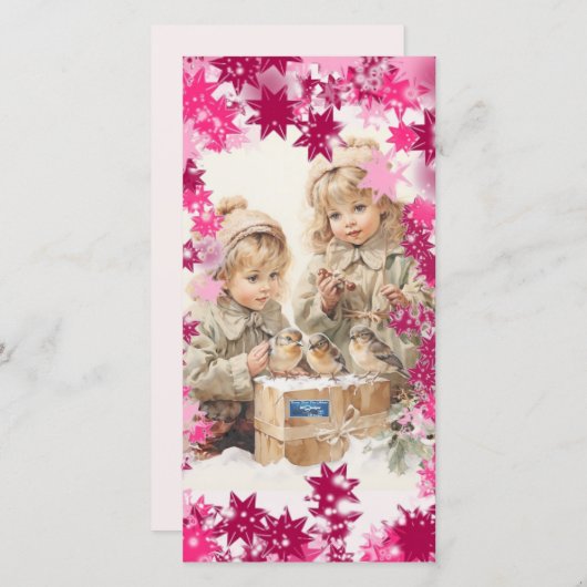 Flachkarten 14 (PinkSnowFlakes) RFPMDesign ©️ 2024 (Vorne/Hinten)