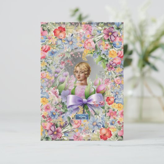 Flachkarten 1 D-Gray(Cameo Garden)RFPMDesign ©️ 20 Einladung (Stehend Vorderseite)