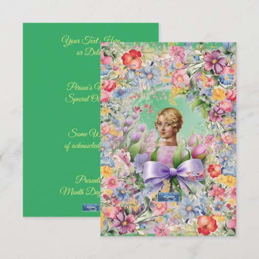 Flachkarten 1 L-Green(CameoGarden)RFPMDesign ©️ 20 Einladung (Vorne/Hinten)