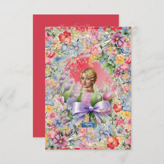 Flachkarten 1 Rot (Cameo Garden) RFPMDesign ©️ 202 Einladung (Vorne/Hinten)