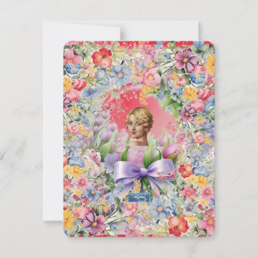 Flachkarten 2 Rot (Cameo Garden) RFPMDesign ©️ 202 Einladung (Vorderseite)