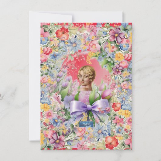 Flachkarten 3 Rot (Cameo Garden) RFPMDesign ©️ 202 Einladung (Vorderseite)