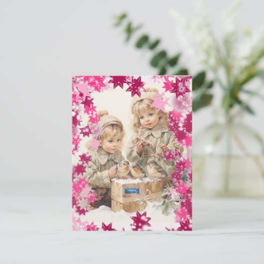 Flachkarten 7 (PinkSnowFlakes) RFPMDesign ©️ 2024 (Stehend Vorderseite)