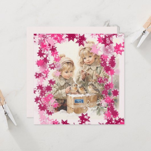 Flachkarten 9 (PinkSnowFlakes) RFPMDesign ©️ 2024 (Vorderseite/Rückseite Beispiel)